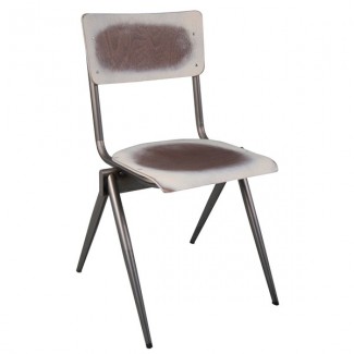 Industrial Rustic Hospitality Restaurant Wood and Metal Side Chair